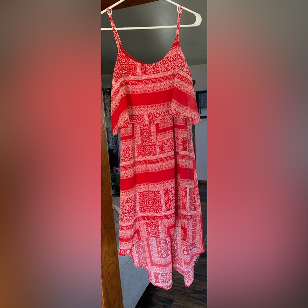 ADORABLE spaghetti strap dress!  Smoke free home!  Partially lined. Slip on.